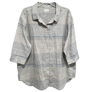 Oversized Poetry Women Hemp Organic Cotton Button Front Tunic Shirt 14 Lagenlook